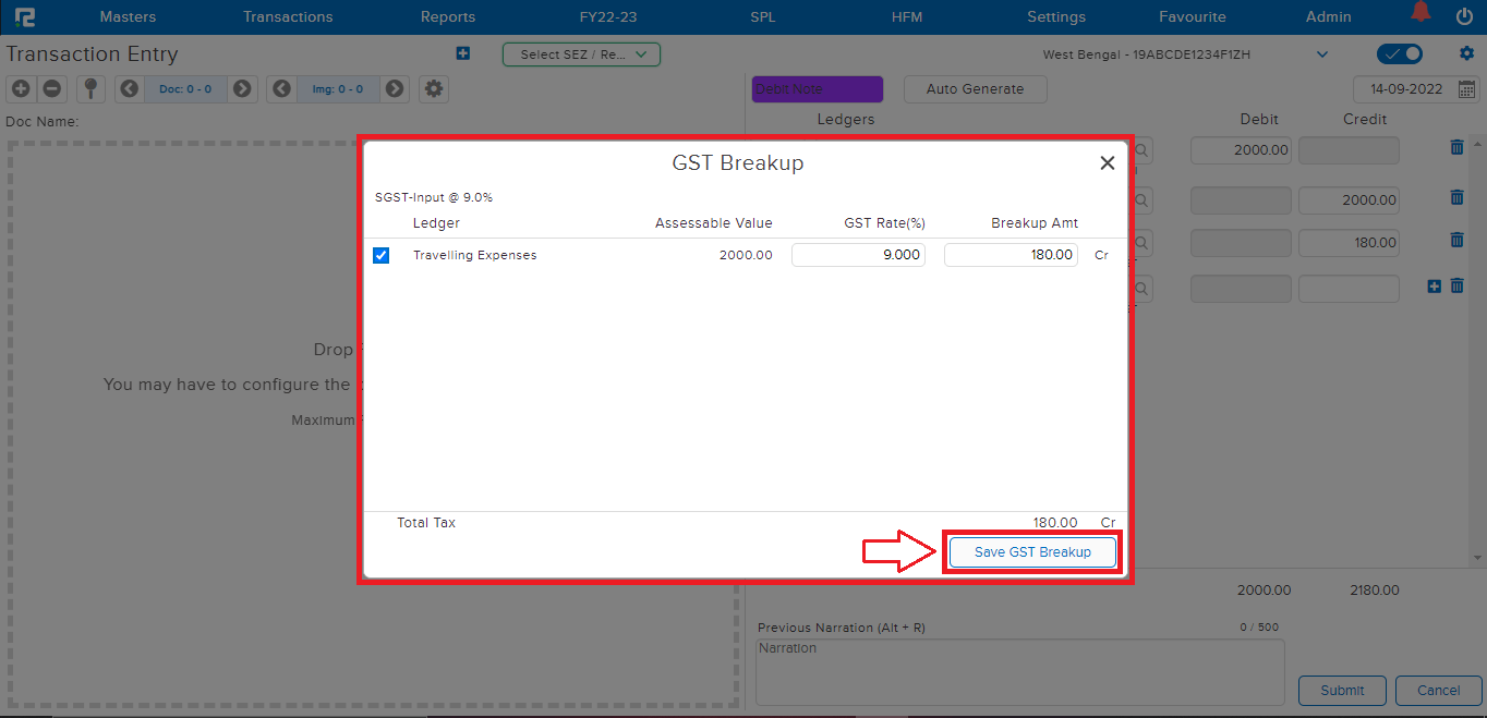 Create Debit Note - Realbooks 