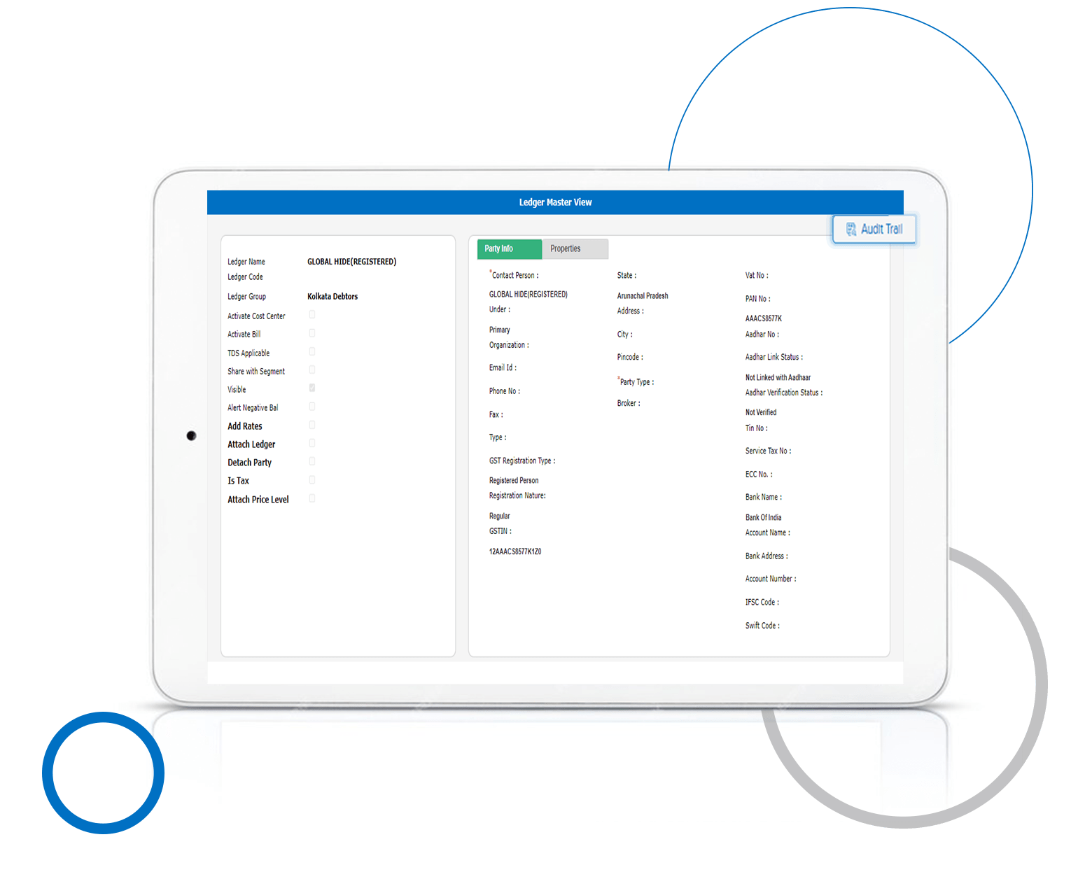 Ledger Master View Add Audit Trail