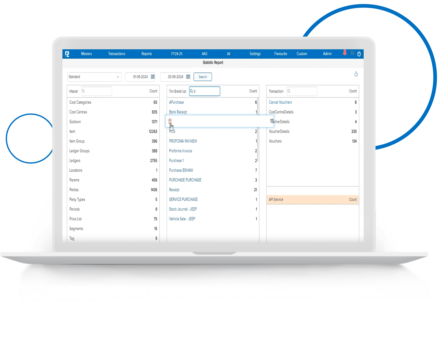 RealBooks Proforma Invoice Req Statistic Report