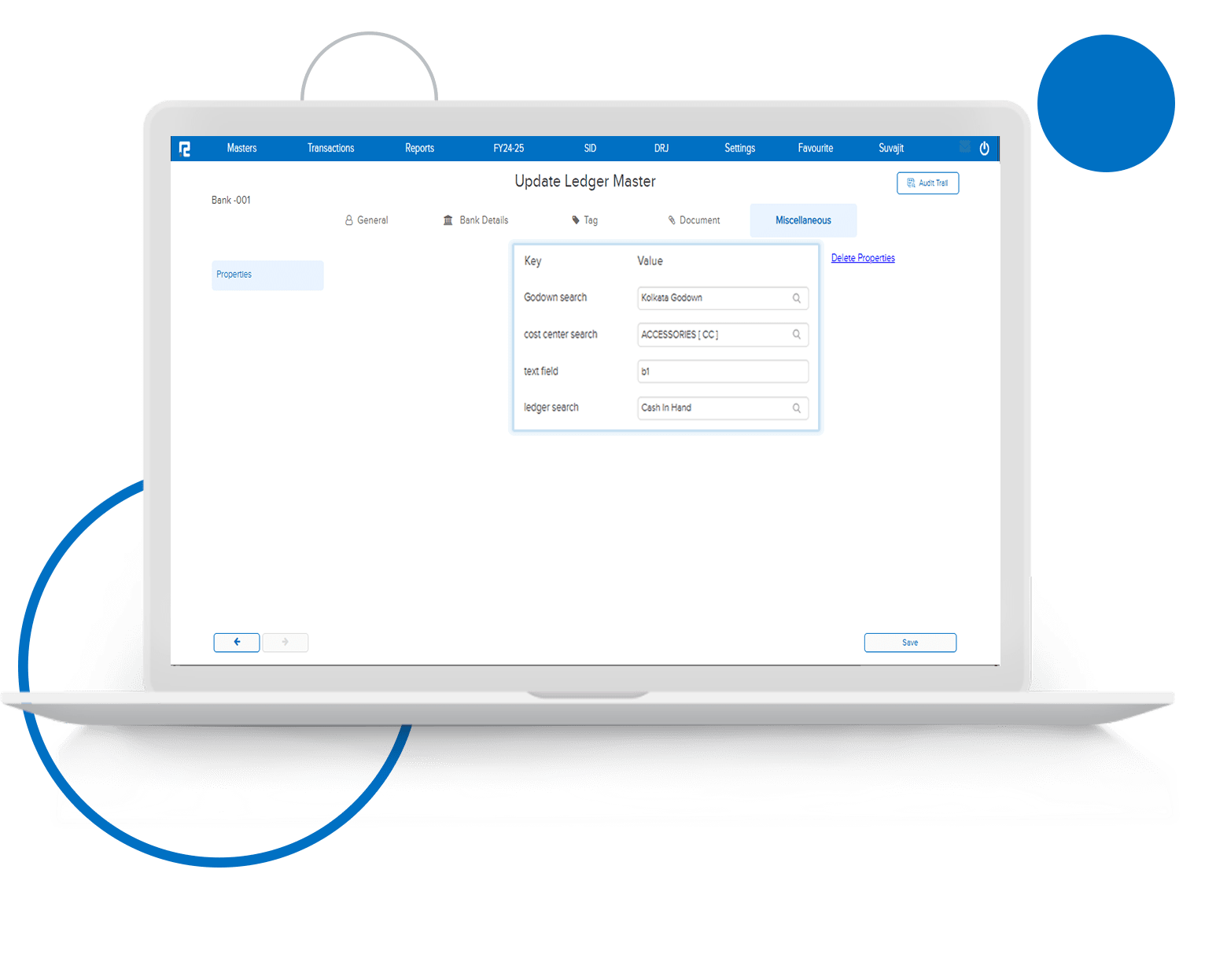 JMA Need Search Field In Ledger Properties