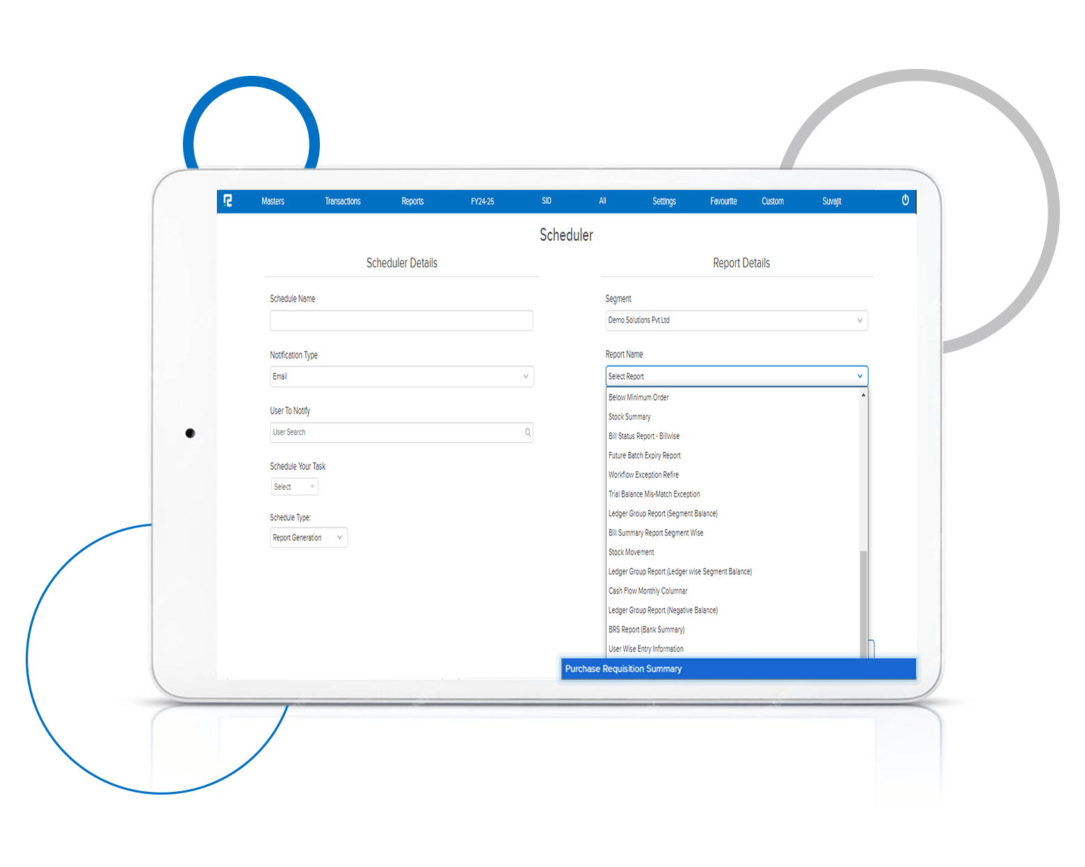 Purchase Requisition Require In Schedule