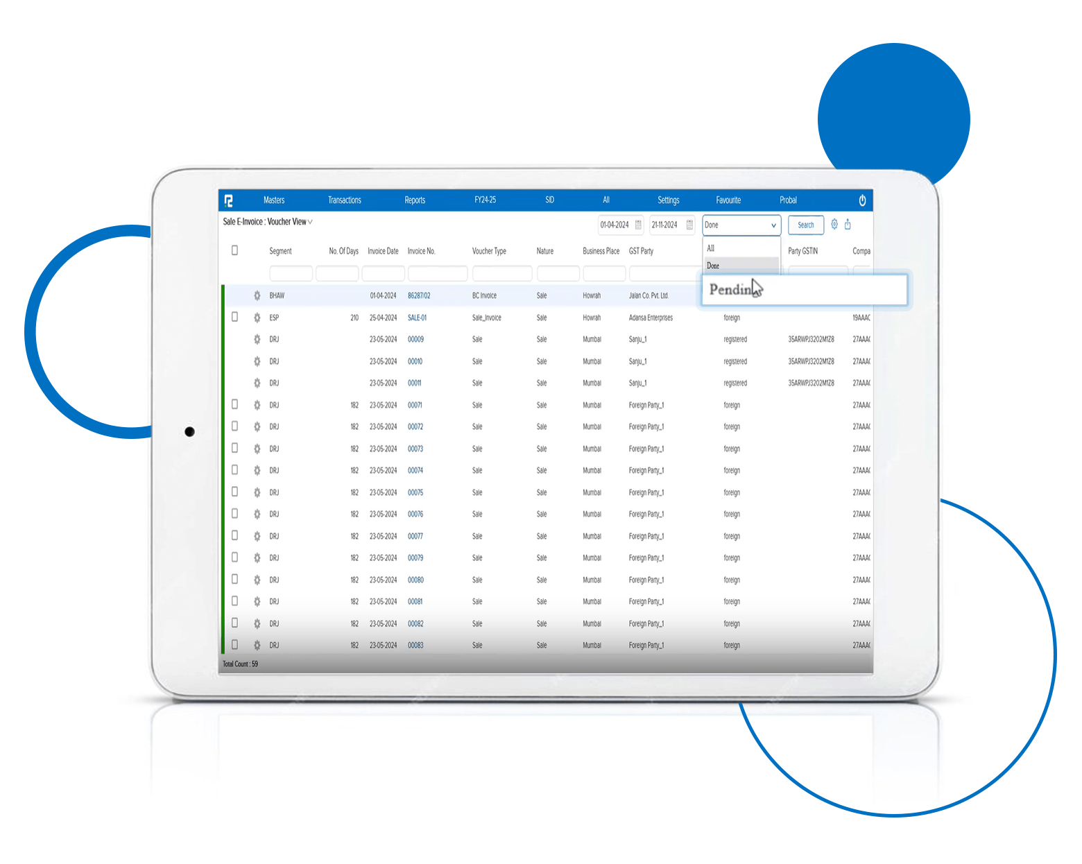 Pending EInvoice Ageing Report