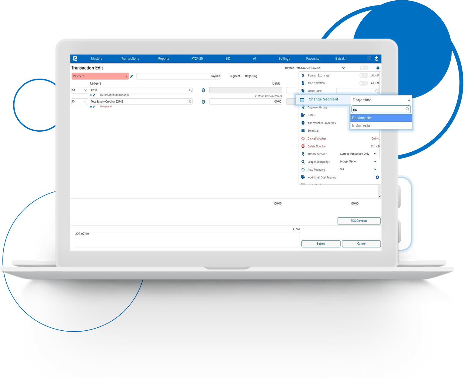 Need Search Filed in Change Segment Option